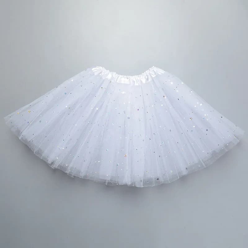 Jupe Tutu de danse à paillettes pour enfants, 3 couches de Tulle, en mousseline de soie, pour enfant