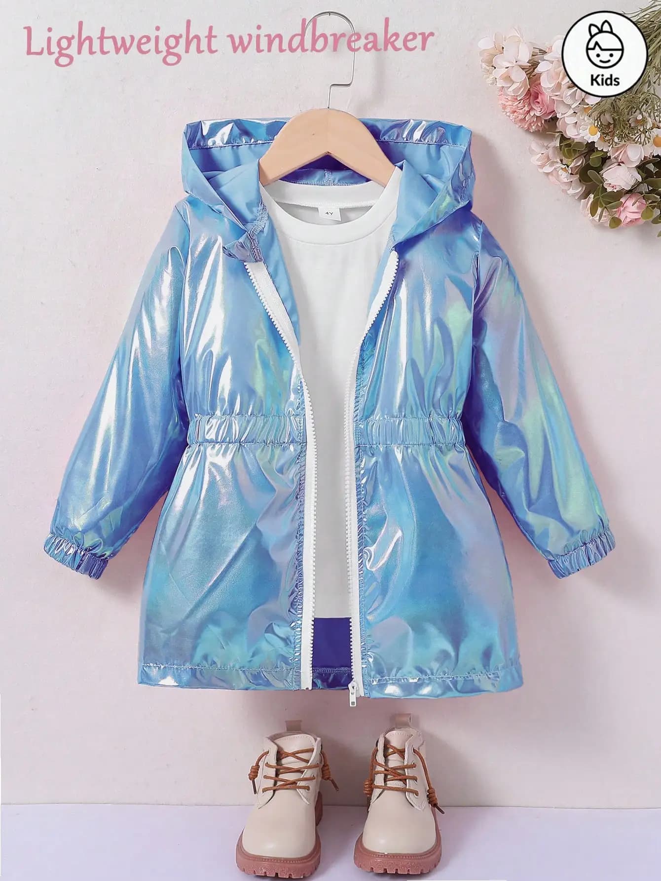 Veste coupe-vent laser pour filles, imperméable multifonctionnel anti-UV avec taille ajustée, style 