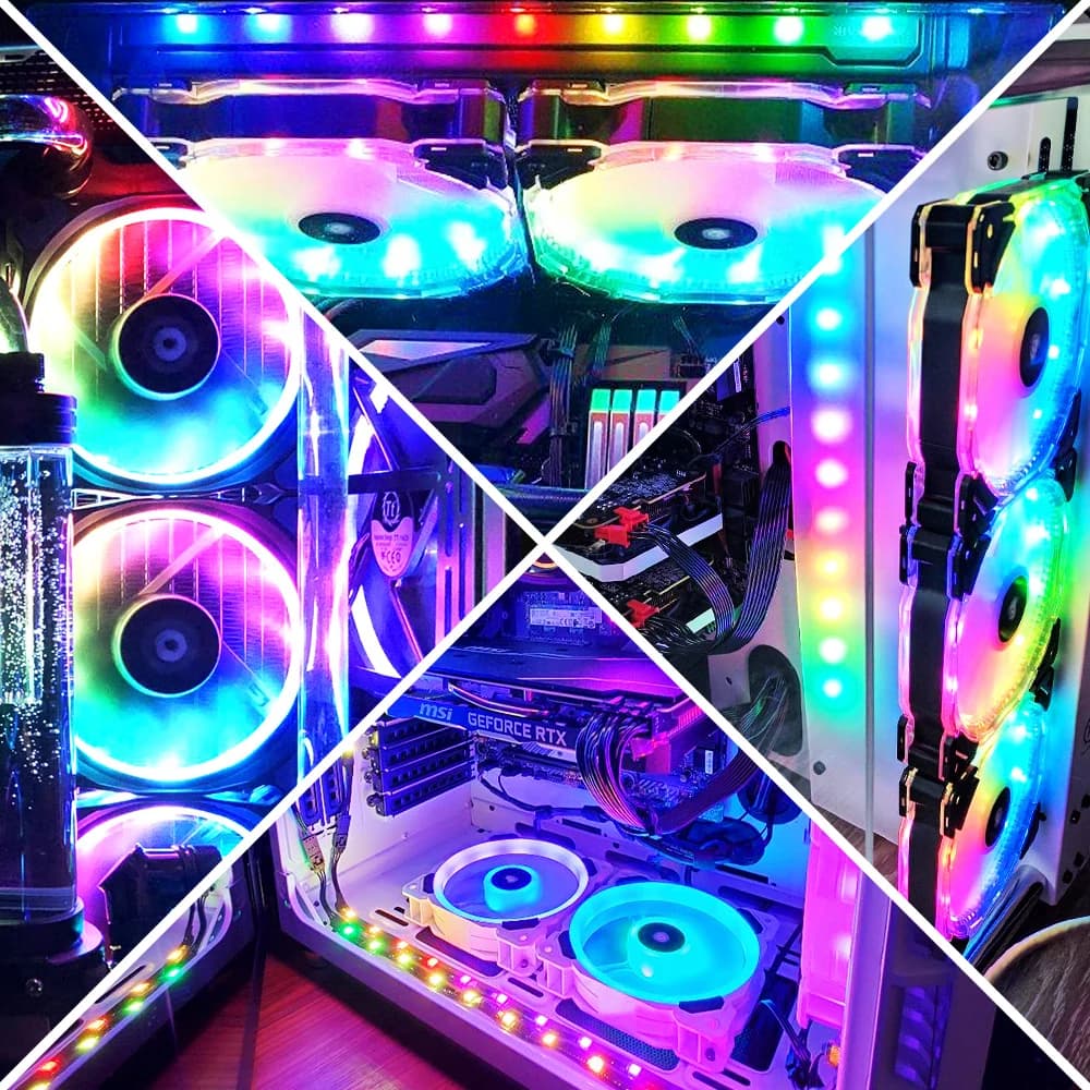 Bande LED numérique adressable WS2812b, 40cm, pour décor de boîtier PC, pour iCUE CORSAIR, nœud d'éc