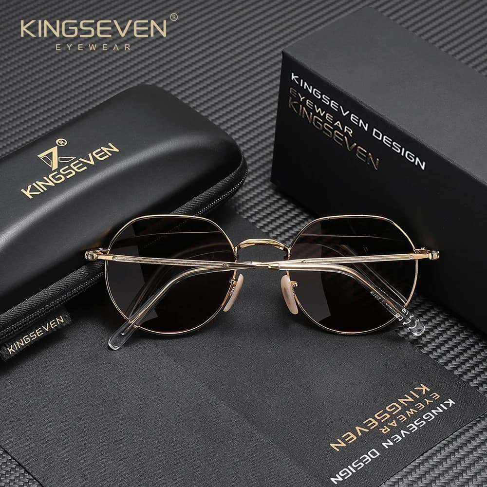 KINGSEVEN – lunettes de soleil polarisées pour hommes et femmes, monture hexagonale fine, à la mode,