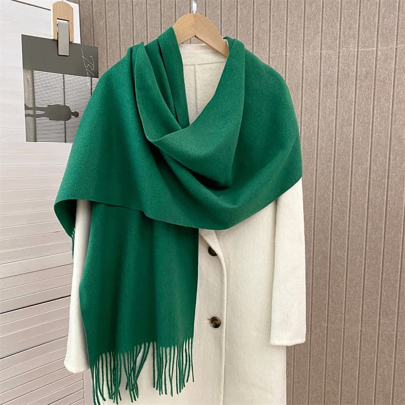 Écharpe en cachemire solide pour femmes, Design de marque de luxe, couverture Pashmina d'hiver, châl