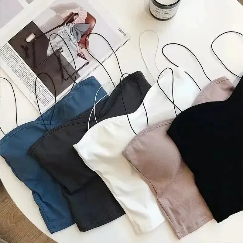 Bustier en fibre de coton émaillé pour femme, soutien-gorge doux, élastique, lavable, résistant à l'
