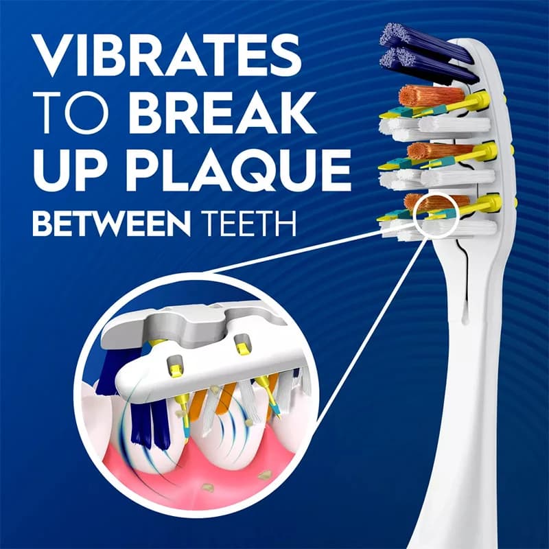 Brosse à dents électrique Oral-B Pulsar 3D White, alimentée par piles, brosse à dents vibrante, nett
