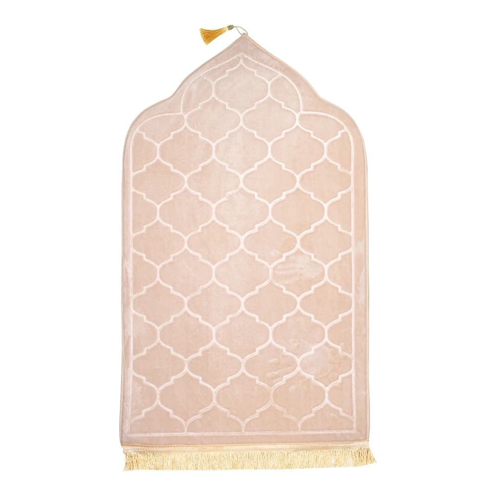 Tapis de prière de voyage à genoux, doux, antidérapant, en flanelle, pour musulman, Ramadan, gaufrag