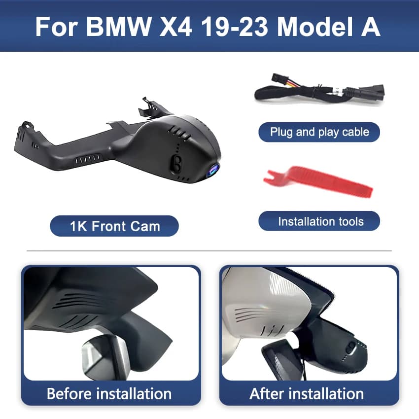 Caméra de tableau de bord DVR pour voiture, enregistreur vidéo 4K, pour BMW X4 G02 2019 2020 2021 20