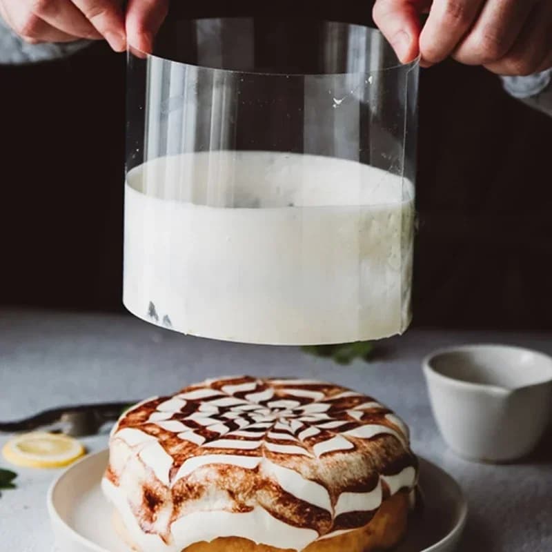 1 rouleau de Film Surround pour gâteau, ustensiles de cuisson, Film en acétate Transparent, collier 
