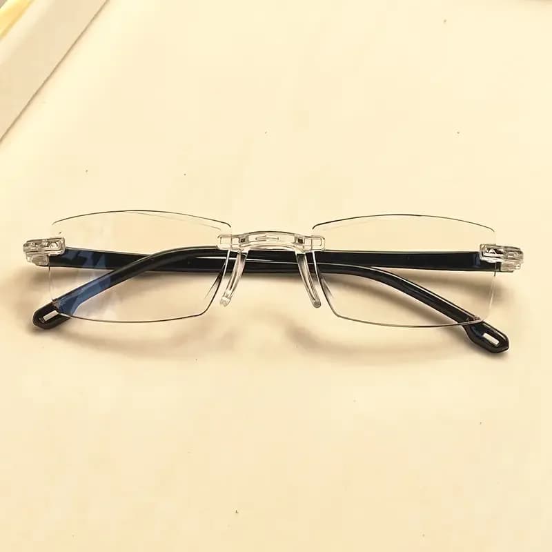 Paquet de 14 lunettes de lecture sans monture de style vintage – Cadre rectangulaire, bloquant la lu