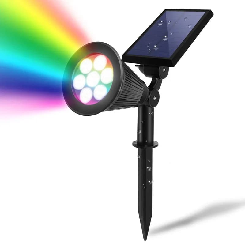 Spot lumineux de jardin à énergie solaire RGB, guirlande de rue changeante, lampe au sol pour pelous