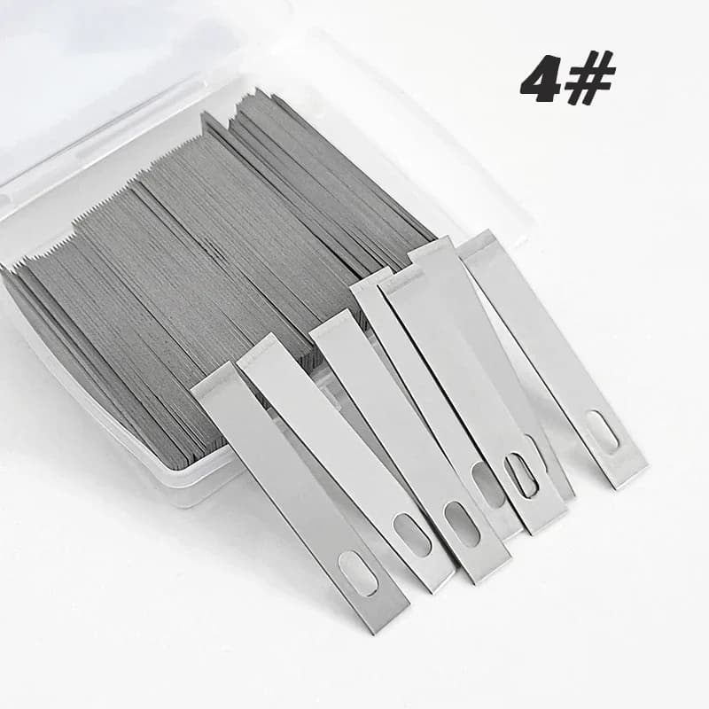 100/20 pièces 4 #   Couteau de Scalpel en métal, lames de couteau à graver, bricolage, couteau à Scu