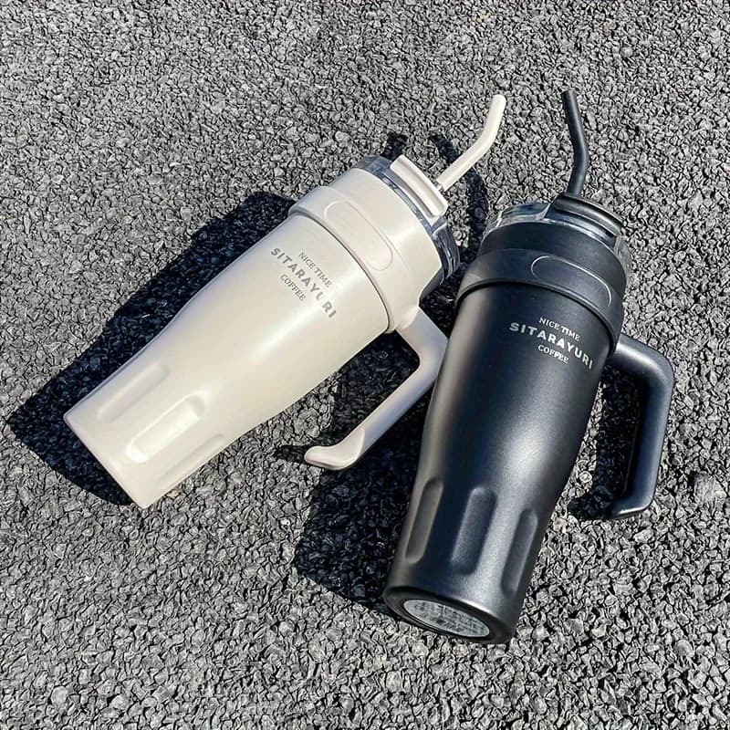 Tasse d'eau de grande capacité, tasse d'isolation de voiture de 38.55oz, tasse de paille de bureau S