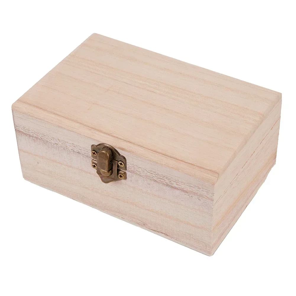 Boîte à bijoux en bois uni S M L, boîte de rangement de bureau en bois naturel à clapet, décoration 