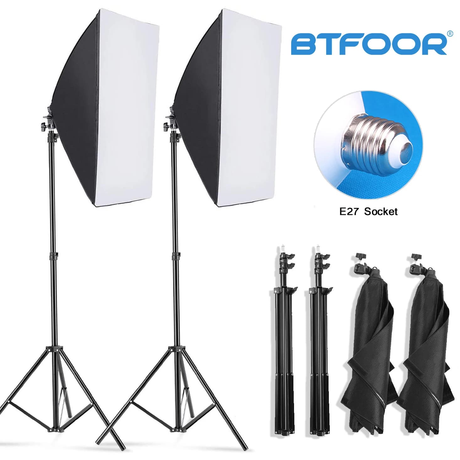 Boîte à lumière de photographie professionnelle, boîte à lumière d'éclairage avec trépied, ampoule p