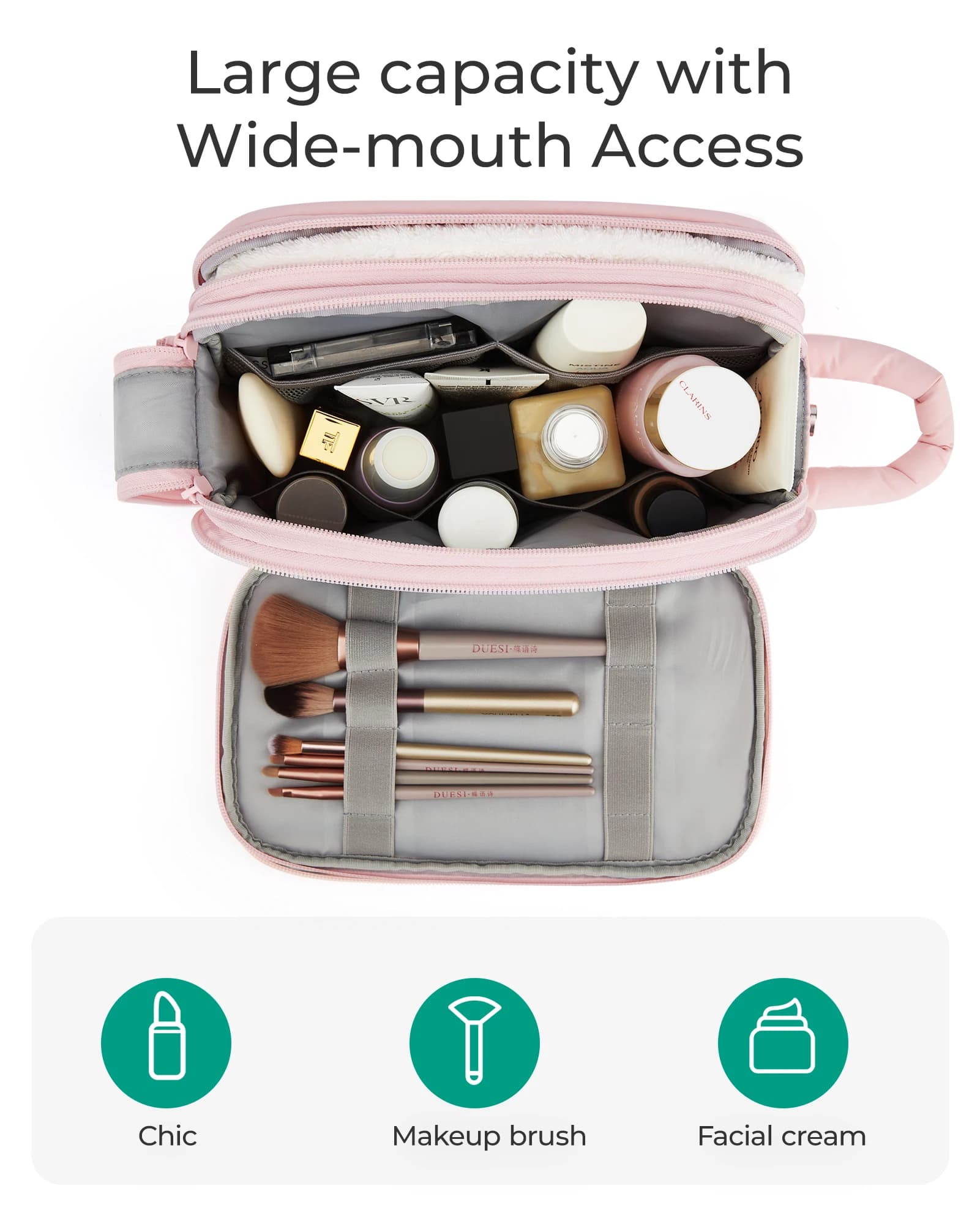 BAGSMART trousse de toilette de voyage sac cosmétique étanche pour femme sac de rangement de produit