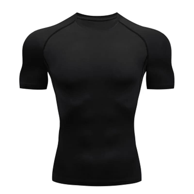 T-shirt de compression élastique respirant pour homme, haut serré, sweat-shirt de course, jogging, s