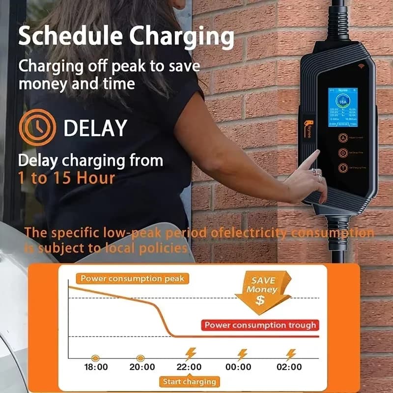 Feyree Type2 câble chargeur EV Portable 11KW 16A 3P chargeur de voiture Wi-Fi APP contrôle EVSE boît