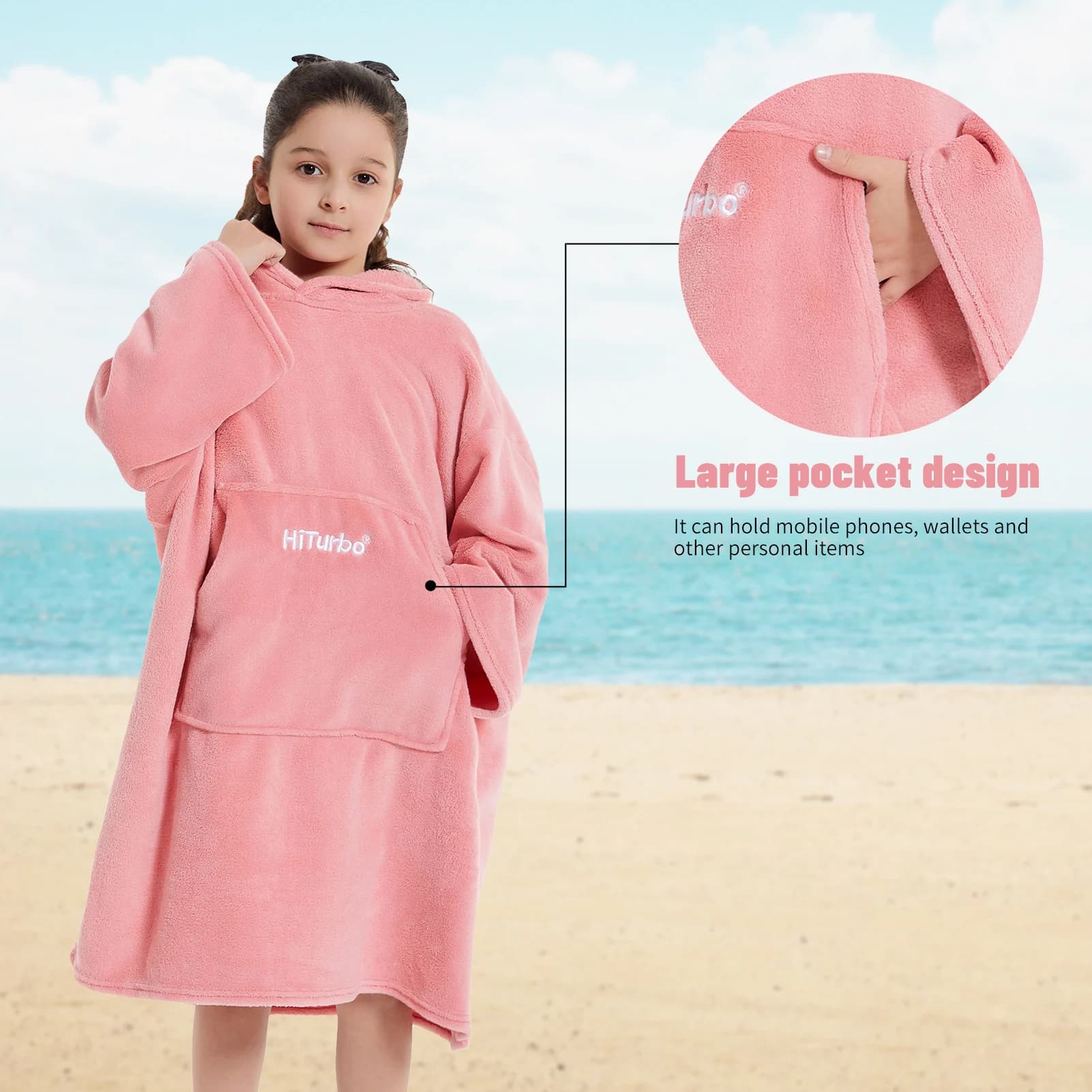 Robe à langer pour enfants, couverture portable en peluche, serviettes de bain douces, poncho de sur