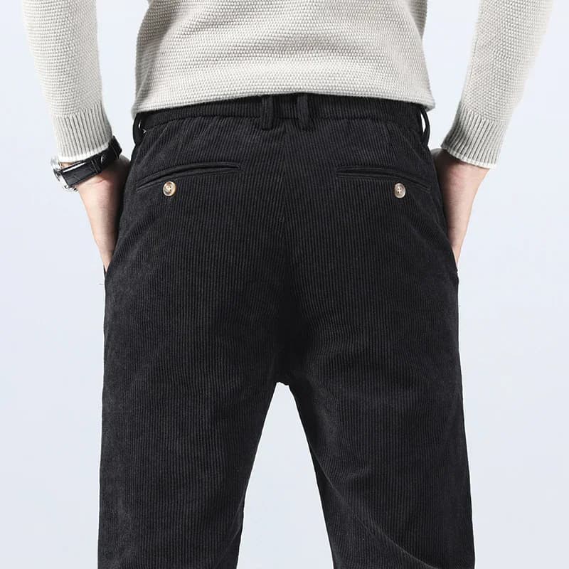 Pantalon décontracté en velours côtelé pour homme, collection Printemps-Automne 2026, coupe droite é