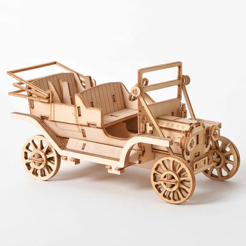Bricolage 3d puzzle en bois pour assemblage Puzzle découpe Laser bateau à voile biplan Locomotive à 