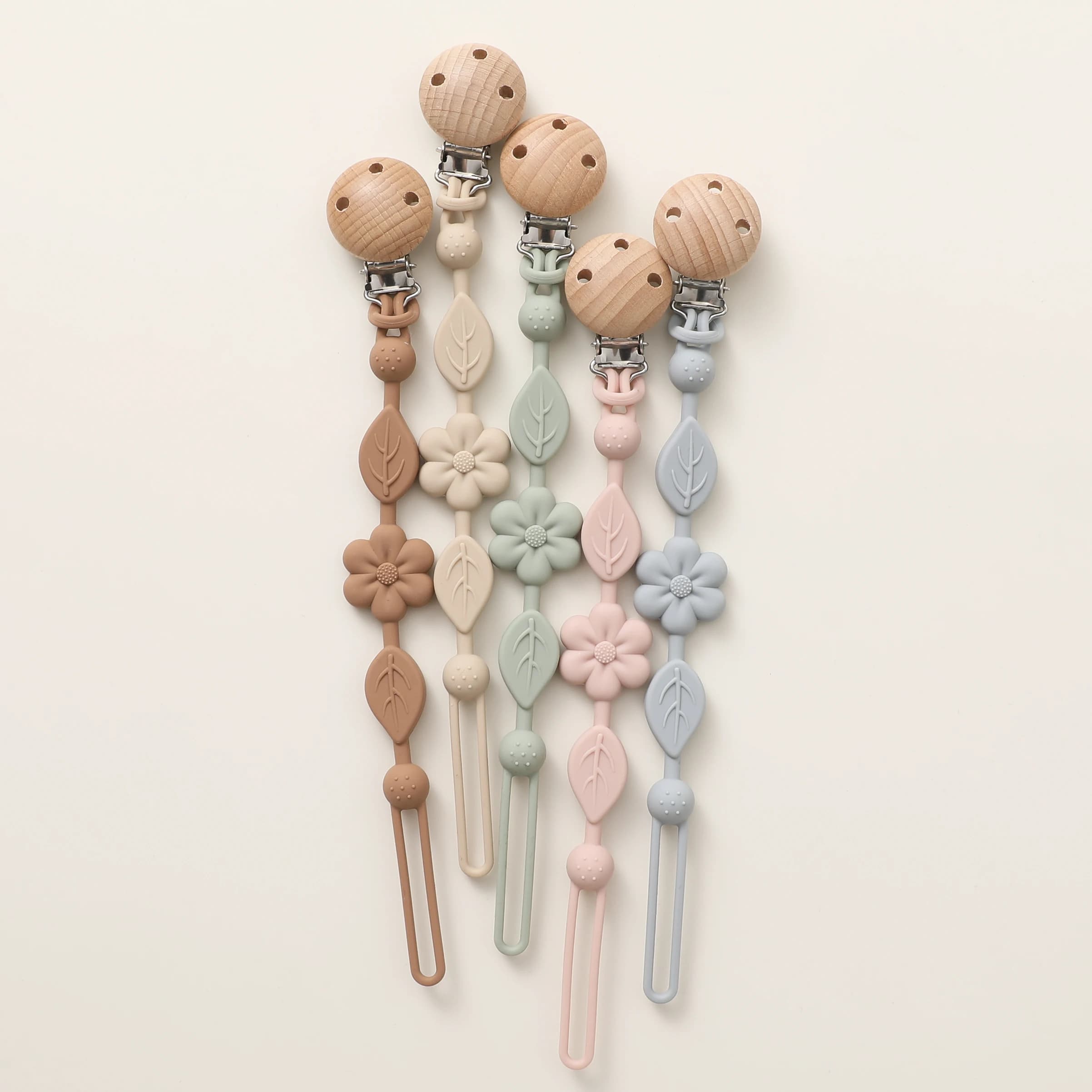 Porte-sucette réglable en silicone anti-perte pour bébé, porte-sucette fleur pour nouveau-né, adapté