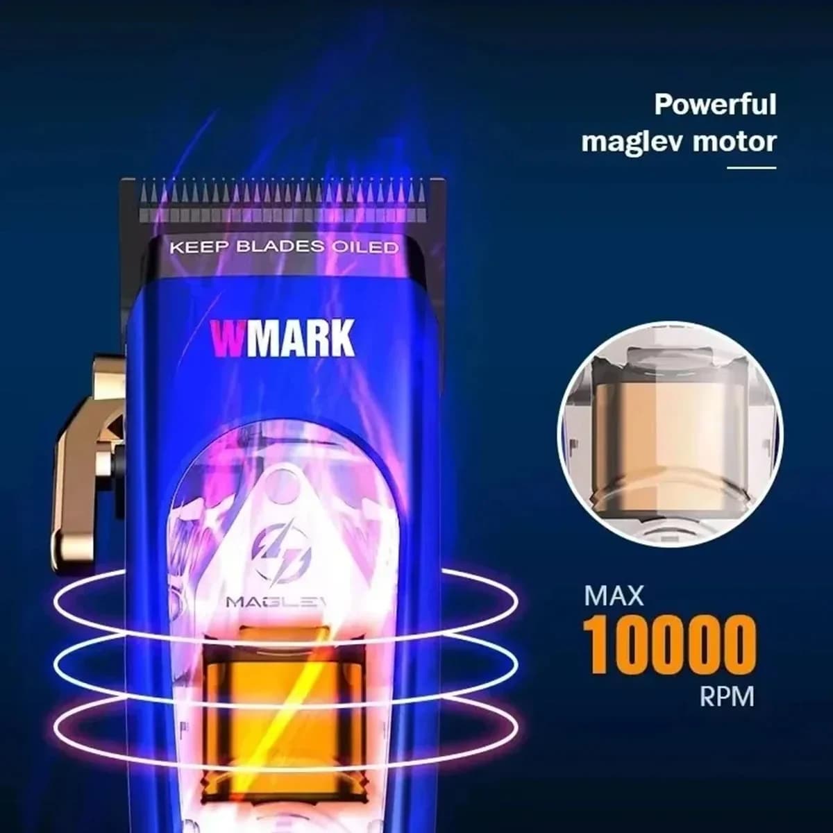 Tondeuse à cheveux professionnelle pour hommes WMARK NG-9004, 10 000 tr/min, sans fil, pratique, ton
