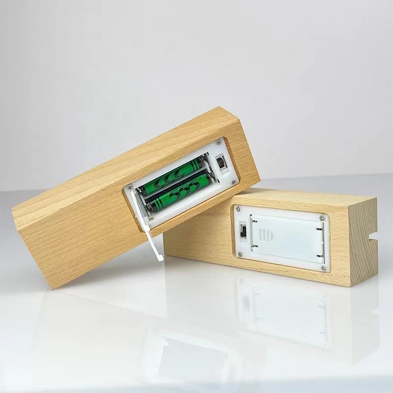 Présentoir de veilleuses 3D en bois à base de Led acrylique de 5mm, avec lumières Led, alimenté par 