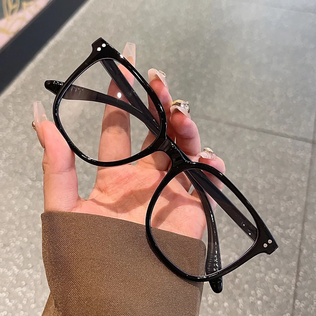 Ensemble de lunettes à monture carrée populaire européenne et américaine, 1 pièce/3 pièces/4 pièces/