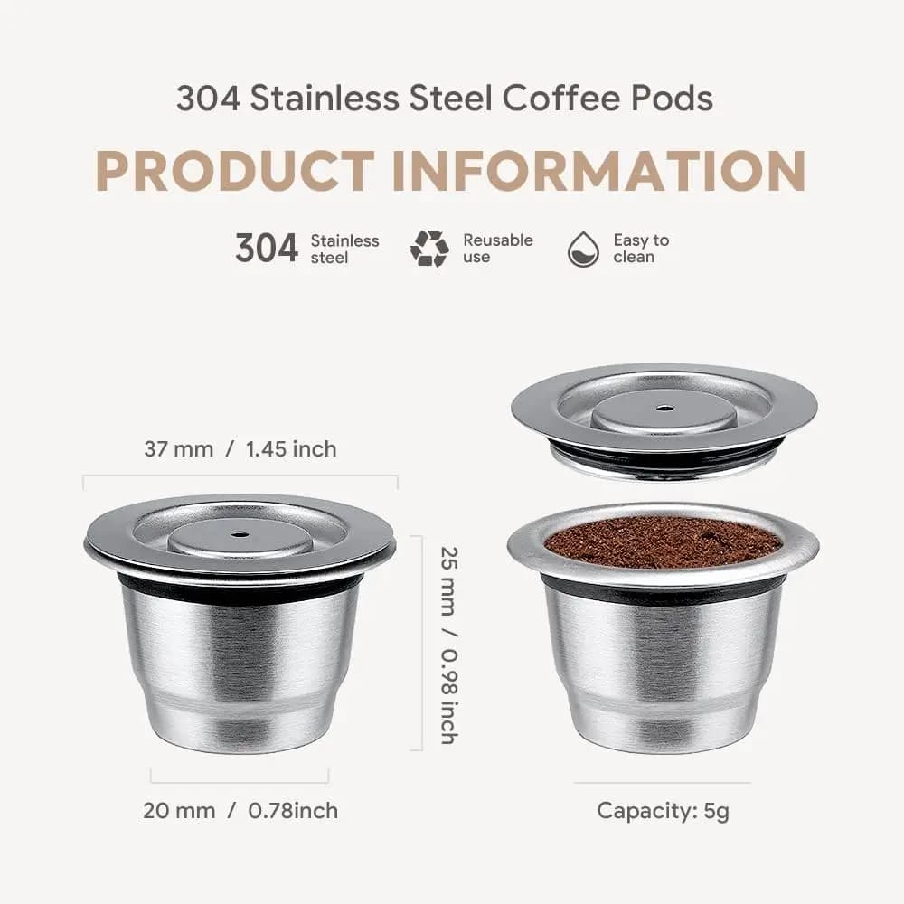Capsule de café réutilisable pour tasses Nespresso Espresso Crema, dosettes de café rechargeables en