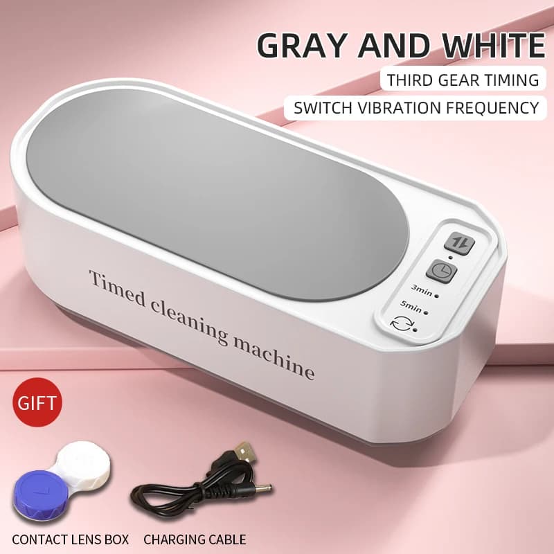 Nettoyeur à ultrasons 250 mAh pour lunettes, bijoux et brosses à dents, avec minuterie, haute fréque