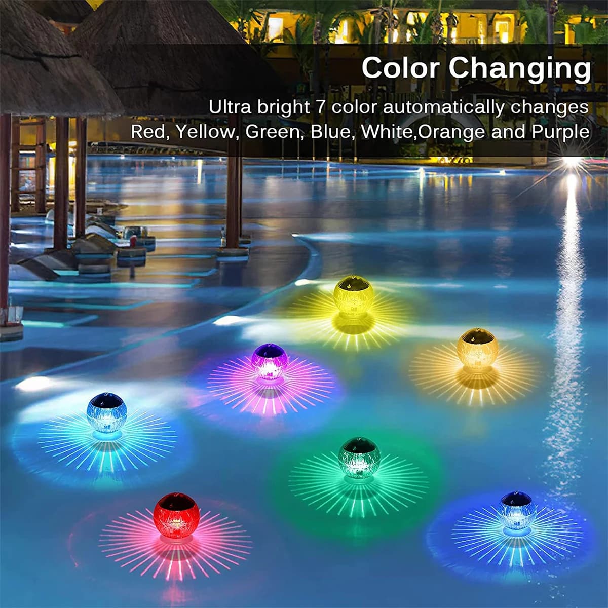 Solaire flottant piscine lumière LED étanche solaire lueur boule lampe décoration pour piscines étan
