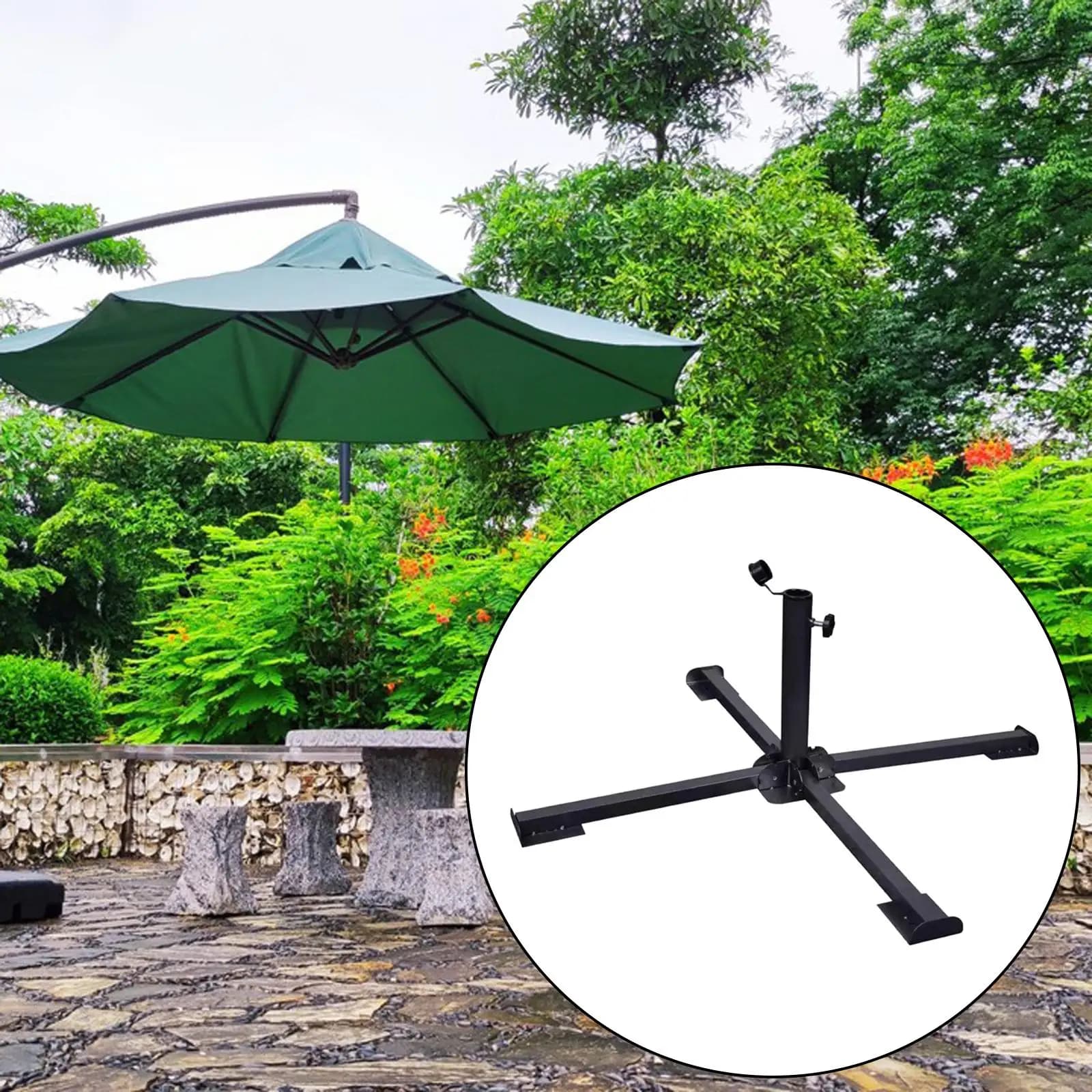 Base de parapluie pliable portable, abri solaire, perche, support pare-soleil, plage, jardin, pelous