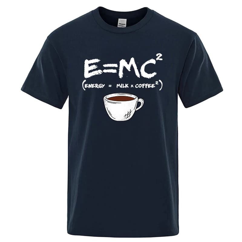 T-shirt d'été pour hommes 100% coton décontracté drôle énergie = lait + café imprimé hommes Cool amp