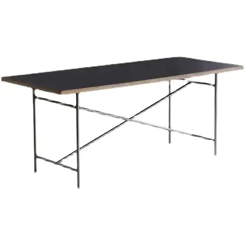 Table de conférence rectangulaire en bois massif, pied en acier inoxydable, bureau de bureau, table 