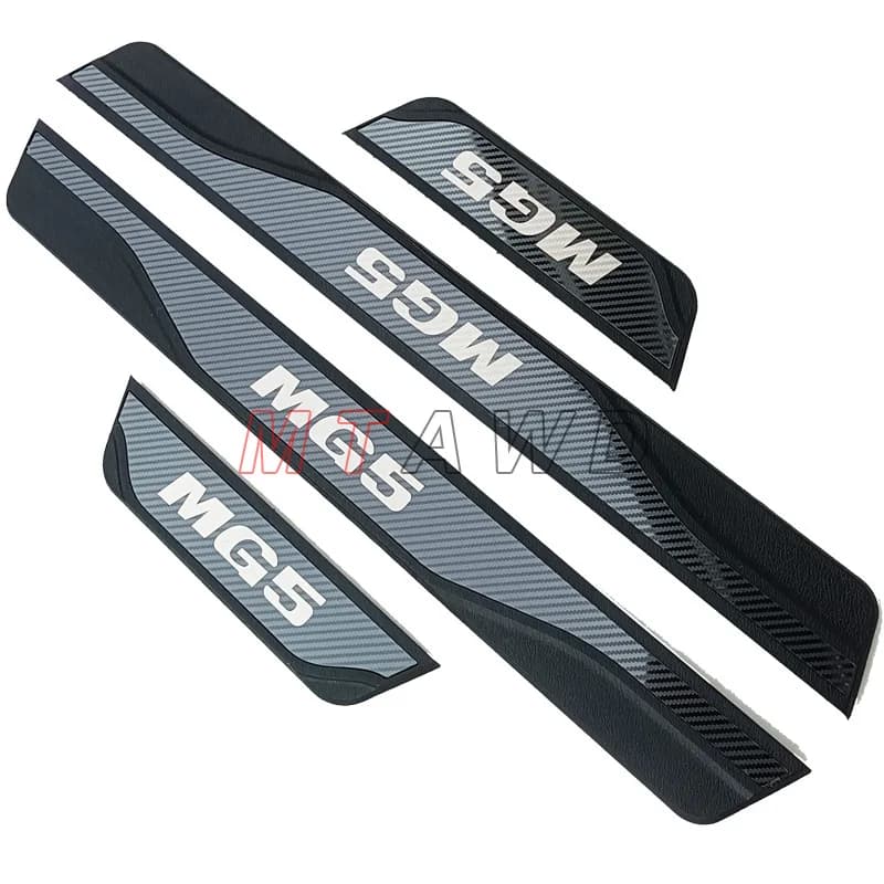 Plaque de seuil de porte de voiture en carbone inoxydable, protection de pédale de protection, revêt