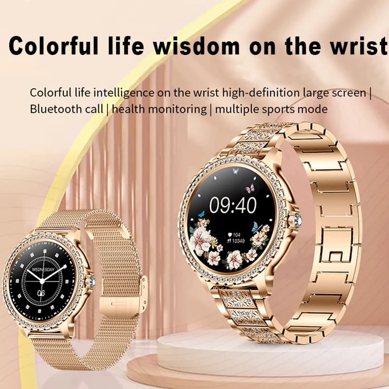 Montre intelligente à écran AMOLED pour femme, fréquence cardiaque, oxygène sanguin, bracelet pour f