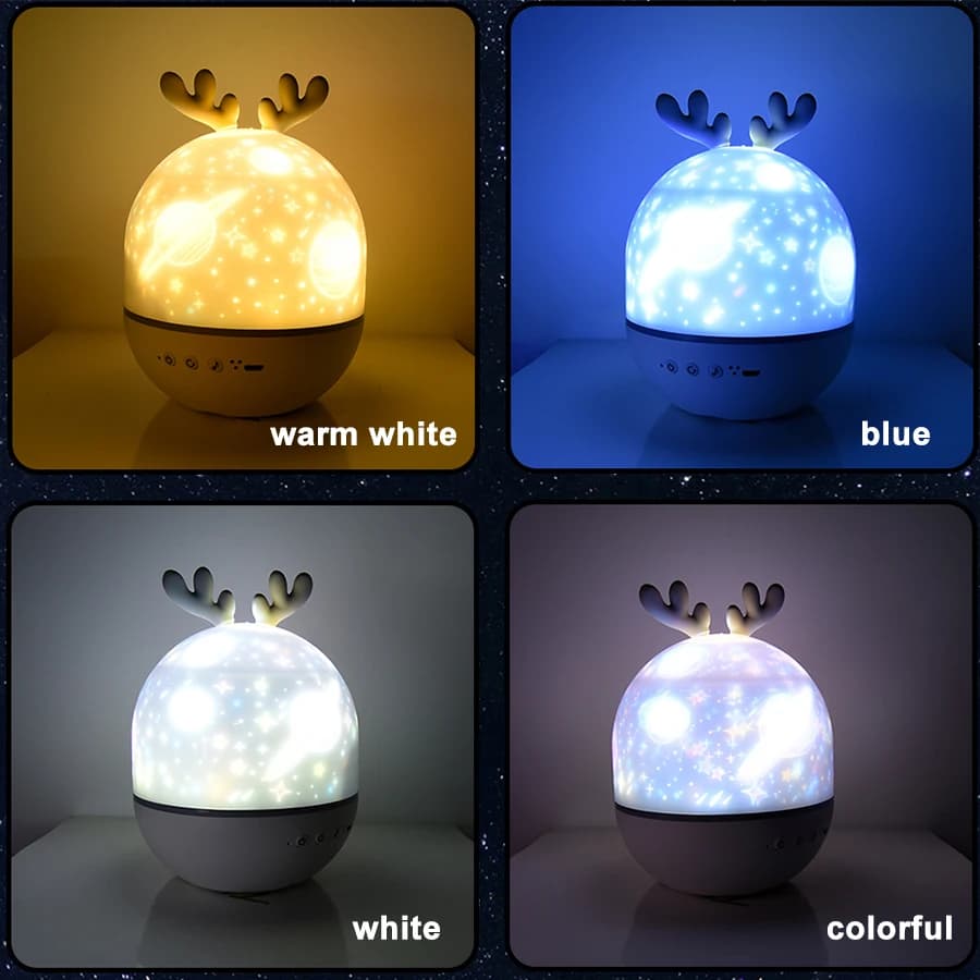 Projecteur de musique rotatif pour enfants, veilleuse d'anniversaire, cadeau de noël, Bluetooth, Pro