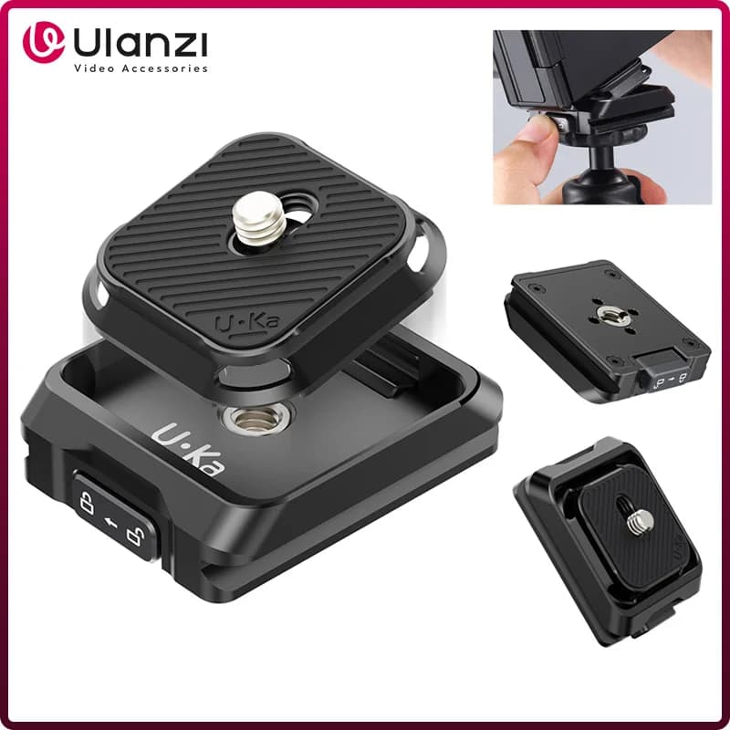 Ulanzi Uka – Kit de plaque et de Base à dégagement rapide, Compatible avec appareil photo DSLR, plaq