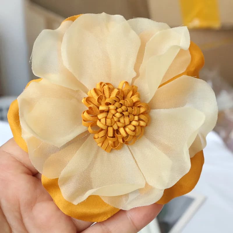 Grand tissu en mousseline de soie fait à la main, fleur artificielle pour robe de mariée, vêtements,