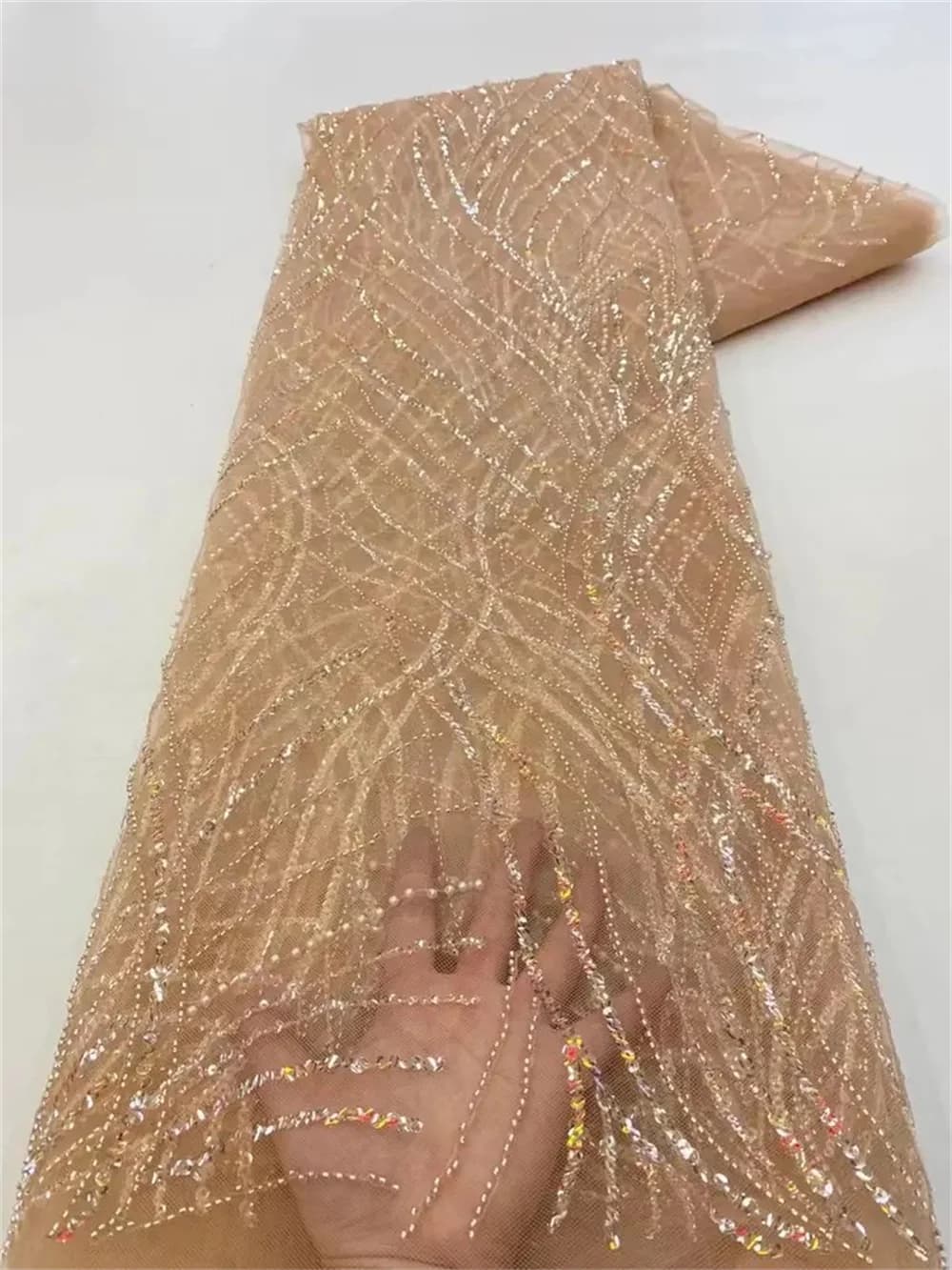 Tissu de dentelle africaine de luxe brodé de sequins 2026, haute qualité, pour marié, mariage nigéri