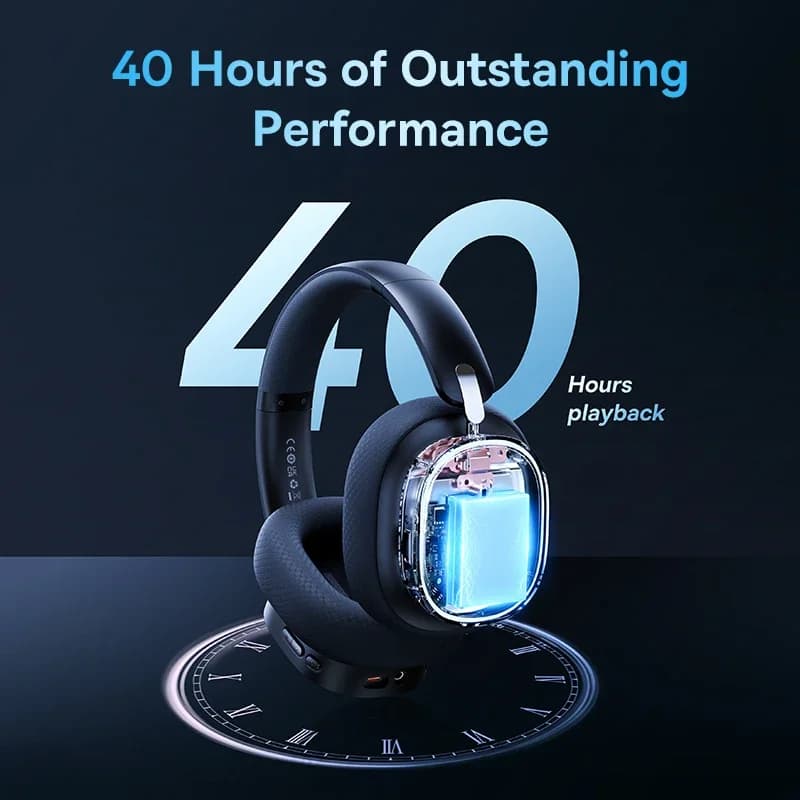 Baseus GH02 casque sans fil de jeu avec micro casque supra-auriculaire Bluetooth 5.3 40mm pilote 2.4