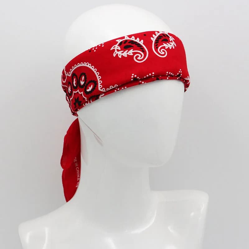 68CM rétro bleu rouge Paisley grand carré Bandana coton Hip Hop bandeau écharpe