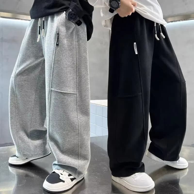 Pantalon de survêtement à jambes larges pour enfants de 5 à 14 ans, pantalon de sport pour adolescen