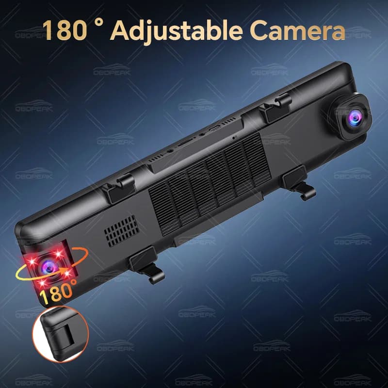 OBDPEAK Caméra embarquée 3 caméras 4K DVR Voiture Avant Intérieur Arrière 1080P Suivi GPS Vision Noc