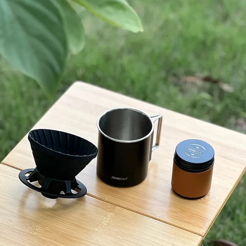 Ensemble de café infusé à la main de voyage, tasse filtrante en Silicone Portable de Camping de tran