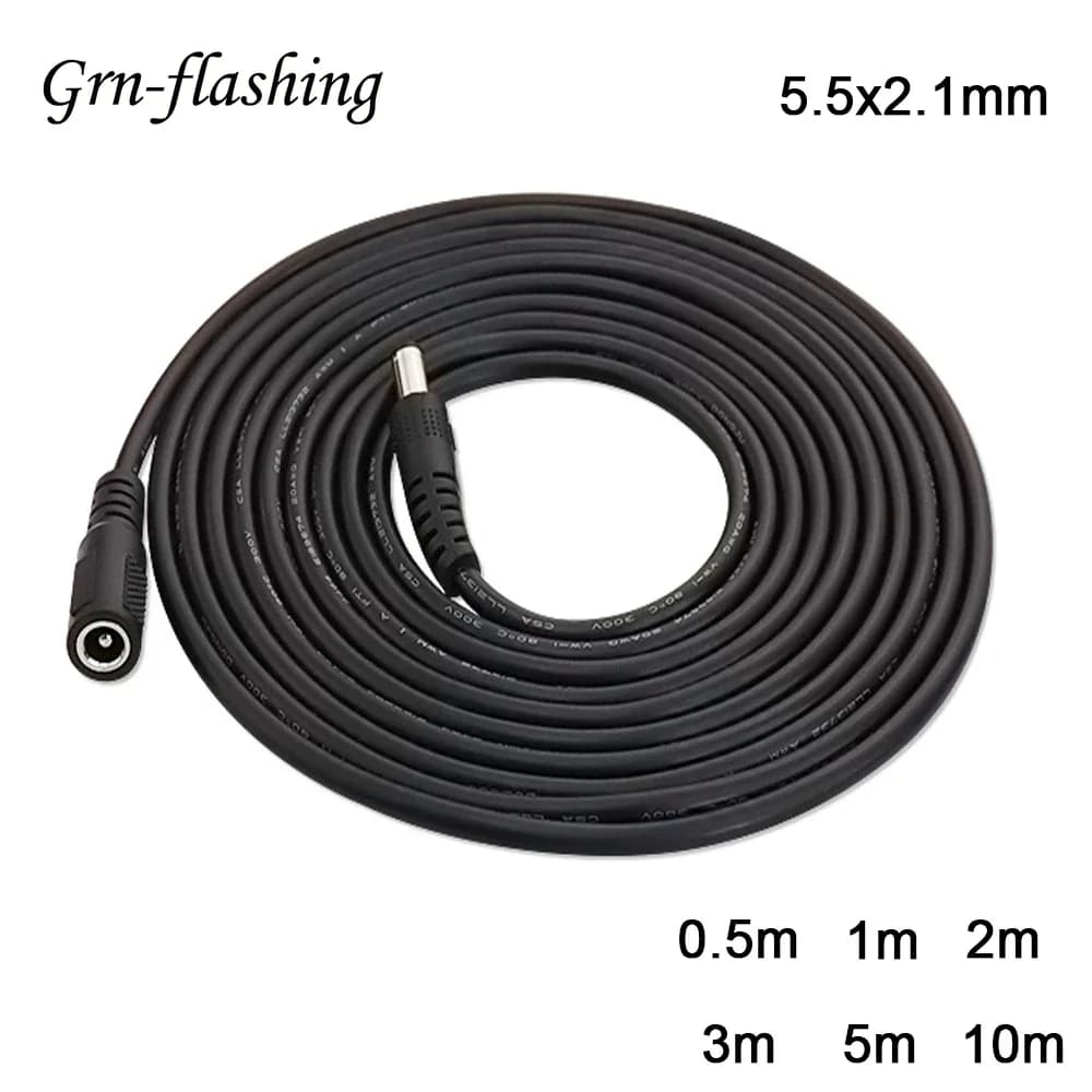 Câble d'extension cc 1M 2M 3M 5M 10M 5.5x2.1mm, prise femelle à mâle pour adaptateur d'alimentation 