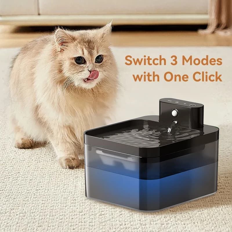 ROJECO Fontaine à eau automatique pour animaux de compagnie, distributeur d'eau sans fil, capteur in