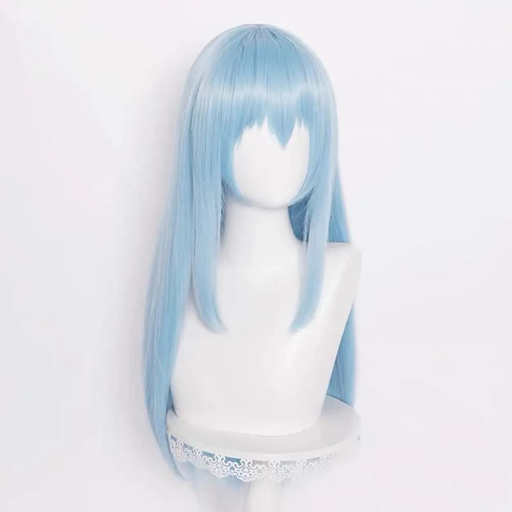 Rimuru Tempest perruque Cosplay bleu cheveux longs raides perruque Anime Costume perruque synthétiqu