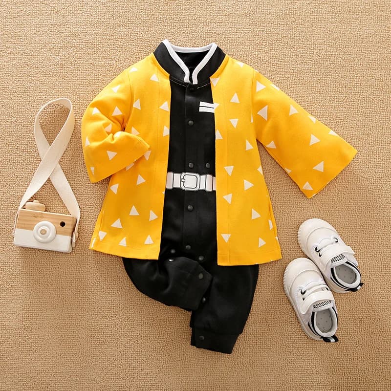 Body en coton à manches longues pour nouveau-né, Style Cape Anime, barboteuse mignonne pour enfants 
