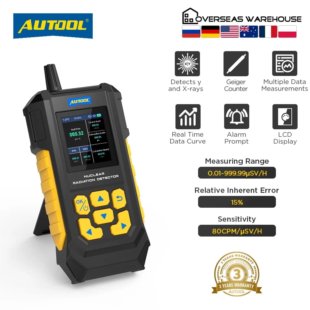 AUTOOL ND300 compteur Geiger détecteur de rayonnement nucléaire dosimètre de rayonnement X γ rayons 