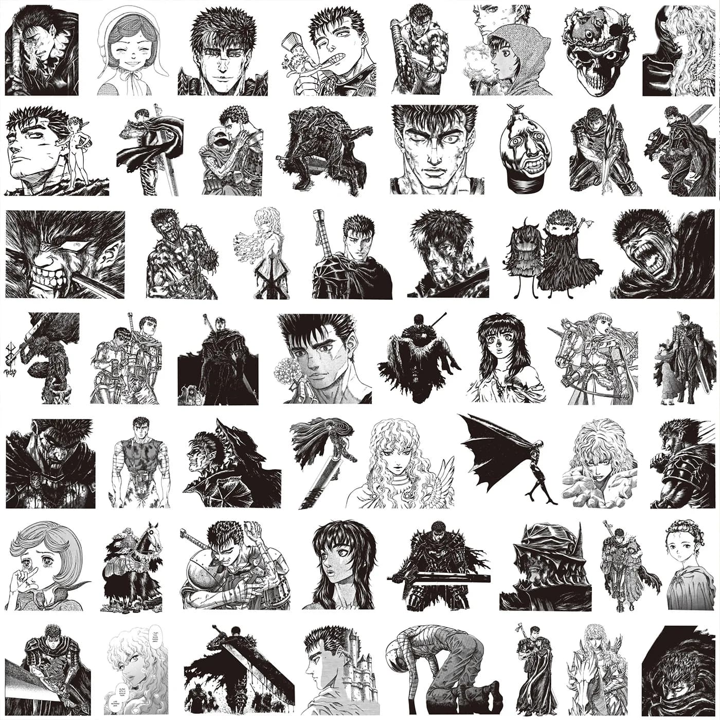 Autocollants de dessin animé Berserk Guts Casca, 82 pièces, décoration pour ordinateur portable, tél