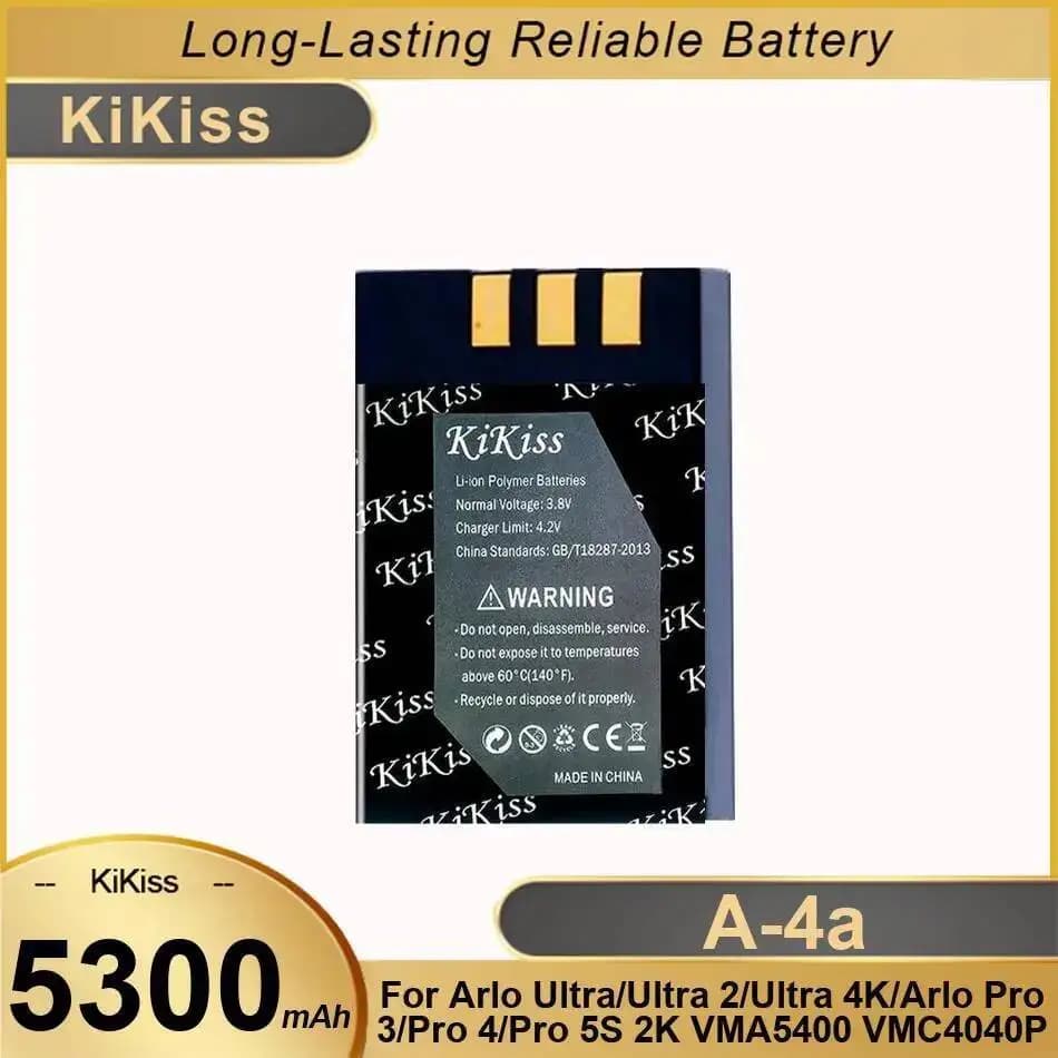 Coffre-fort pour Arlo Ultra 2 4K Pro 3 4 5S 2K VMA5400 VMC4040P 5300Mah A-4A batterie de caméra haut